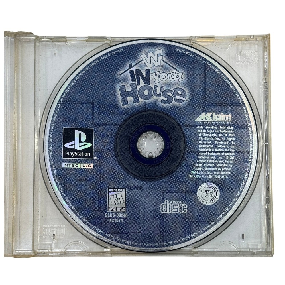 WWF In Your House Sony PlayStation PS1 1996 Acclaim SLUS-00246 Disc Only